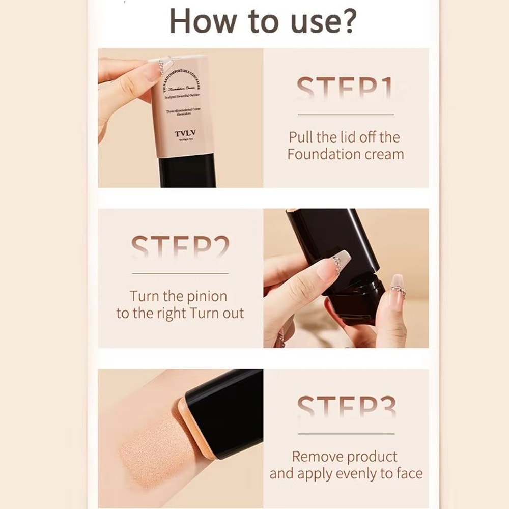 TVLV Eraser Foundation Stick LongLasting Concealer Liquid Foundation With BuiltIn Brush For Flawl 4