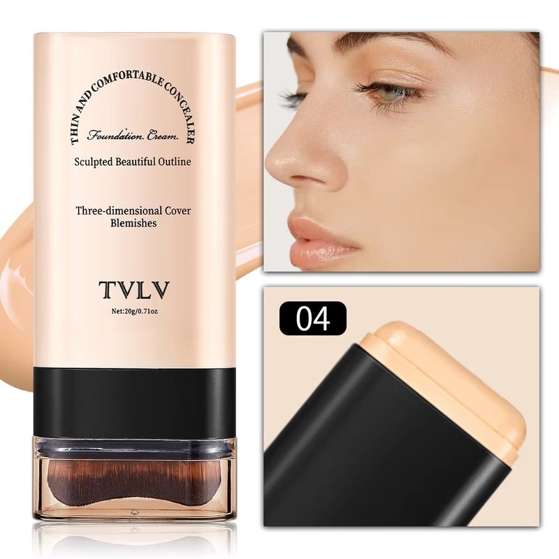 TVLV Eraser Foundation Stick LongLasting Concealer Liquid Foundation With BuiltIn Brush For Flawl 6