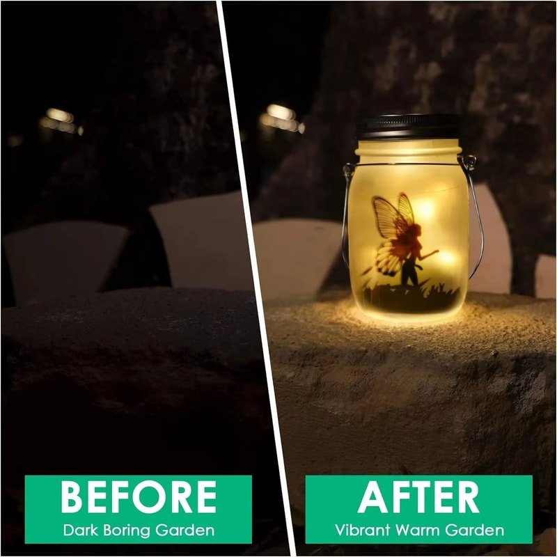 Solar Mason Jar Lantern Waterproof Hanging Fairy Light For Garden Patio Lawn Outdoor Decoration 3