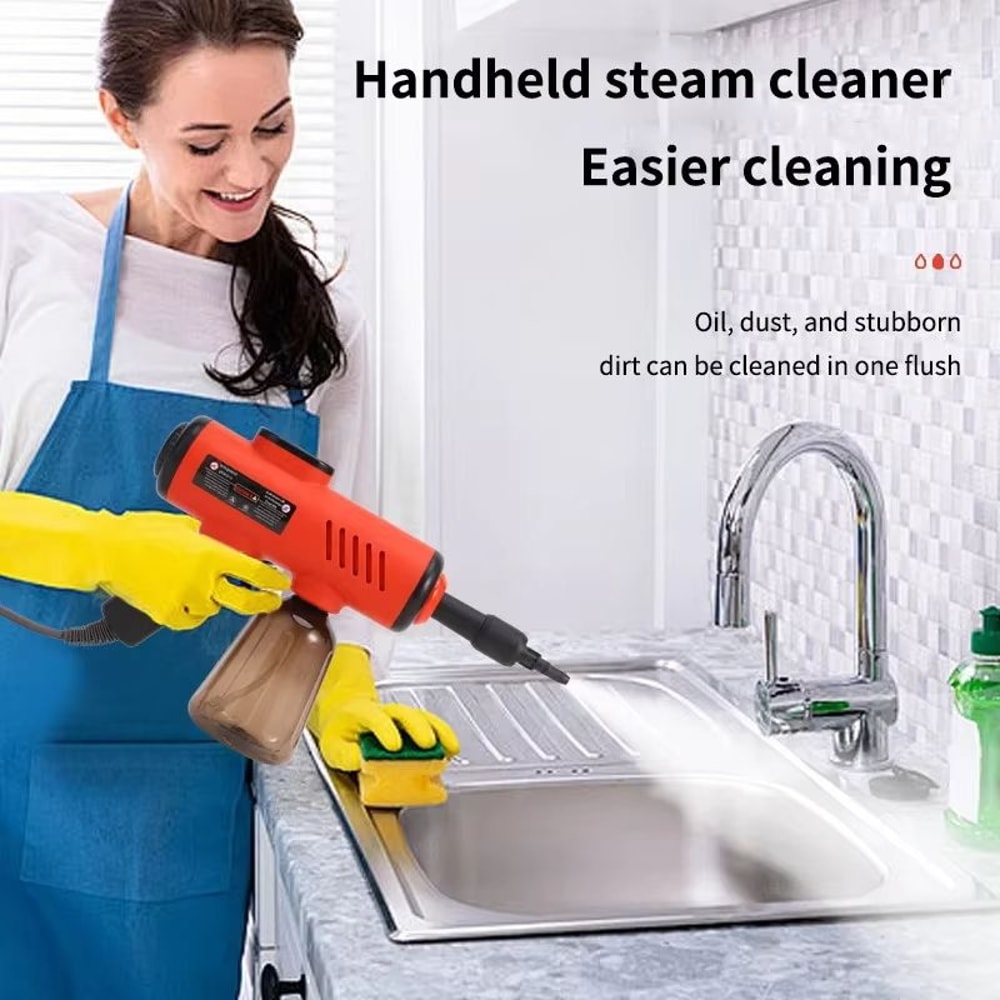 1200W HighPressure Handheld Steam Cleaner ChemicalFree Steamer For Kitchen Hood Air Conditioner H 2