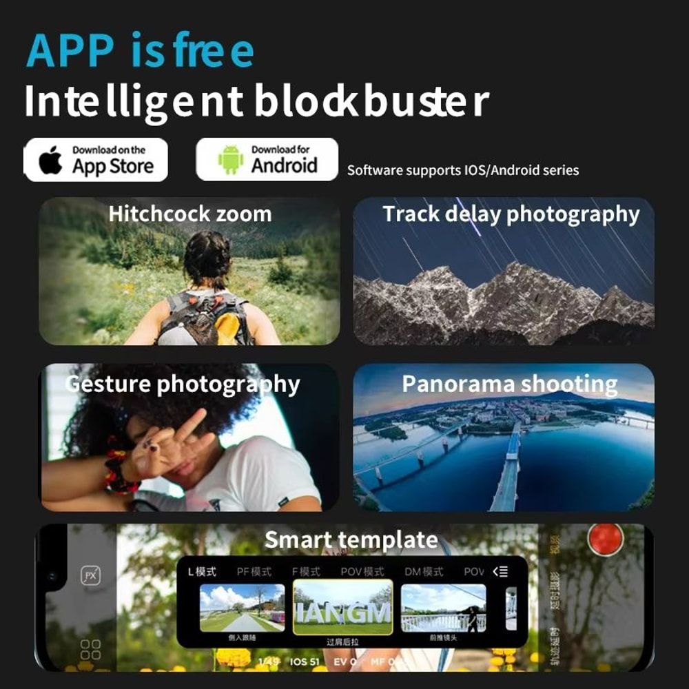 AOCHUAN 3Axis Smartphone Gimbal Stabilizer With Face Tracking Fill Light 2