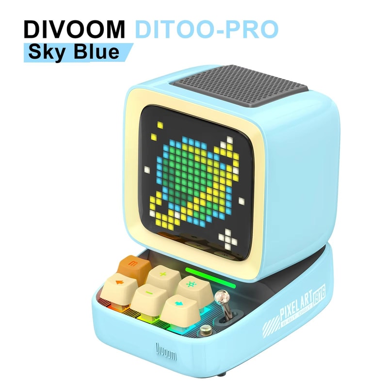 Ditoo Retro Bluetooth Speaker With Pixel Art Display Cute Portable Speaker Digital Clock 8