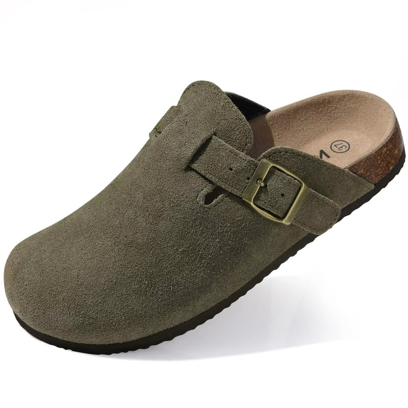 CorkEase Unisex Leather Arch Support Clogs 14
