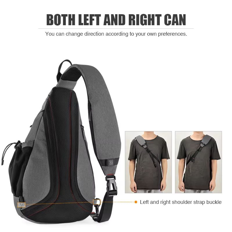 Mixi USB Sling Crossbody Backpack OneShoulder Sports Bag For Men Women Students Travel 3
