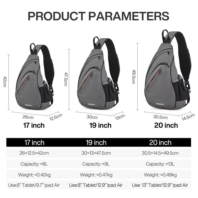 Mixi USB Sling Crossbody Backpack OneShoulder Sports Bag For Men Women Students Travel 5