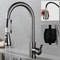 Brushed Nickel PullOut Kitchen Faucet DeckMounted Sink Tap With Stream Spray Modes For Hot And Co 0