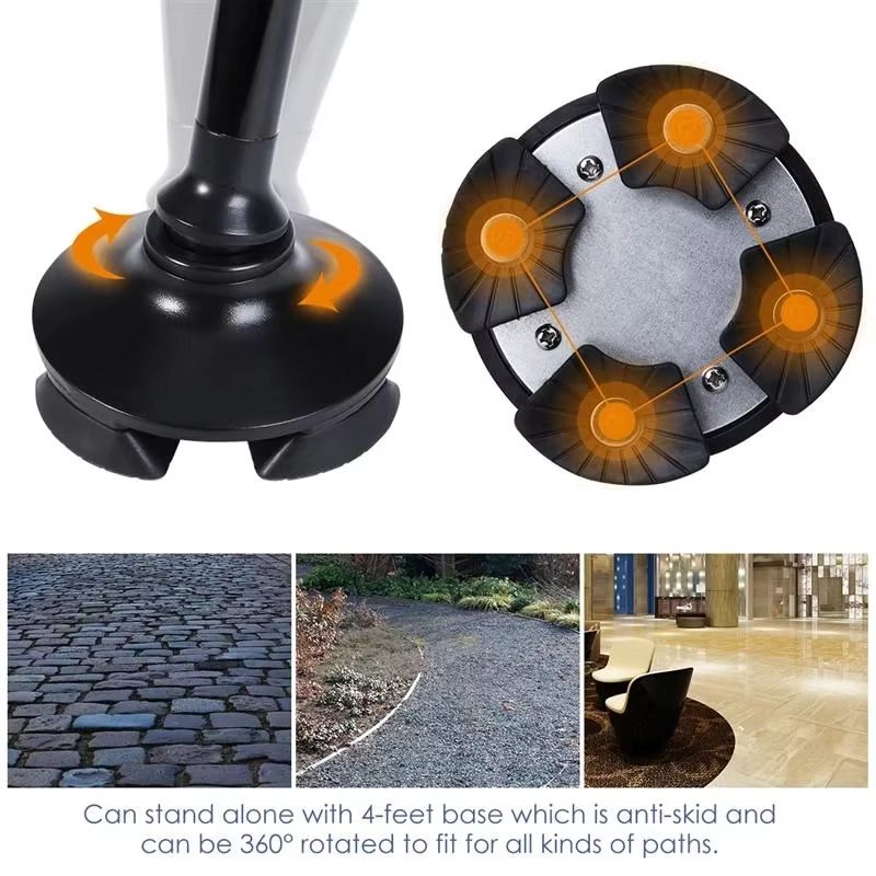 Collapsible Telescopic Walking Cane With LED Light And Alarm Folding Cane For Seniors With Adjusta 2