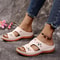 Elegant Bloom Leather Wedges Flower Embroidered Sandals For Everyday Summer Comfort 5