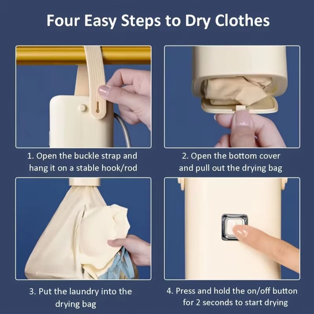 Mini Portable Foldable Electric Dryer With Intelligent Timer Fast Compact Travel RV Dryer 5