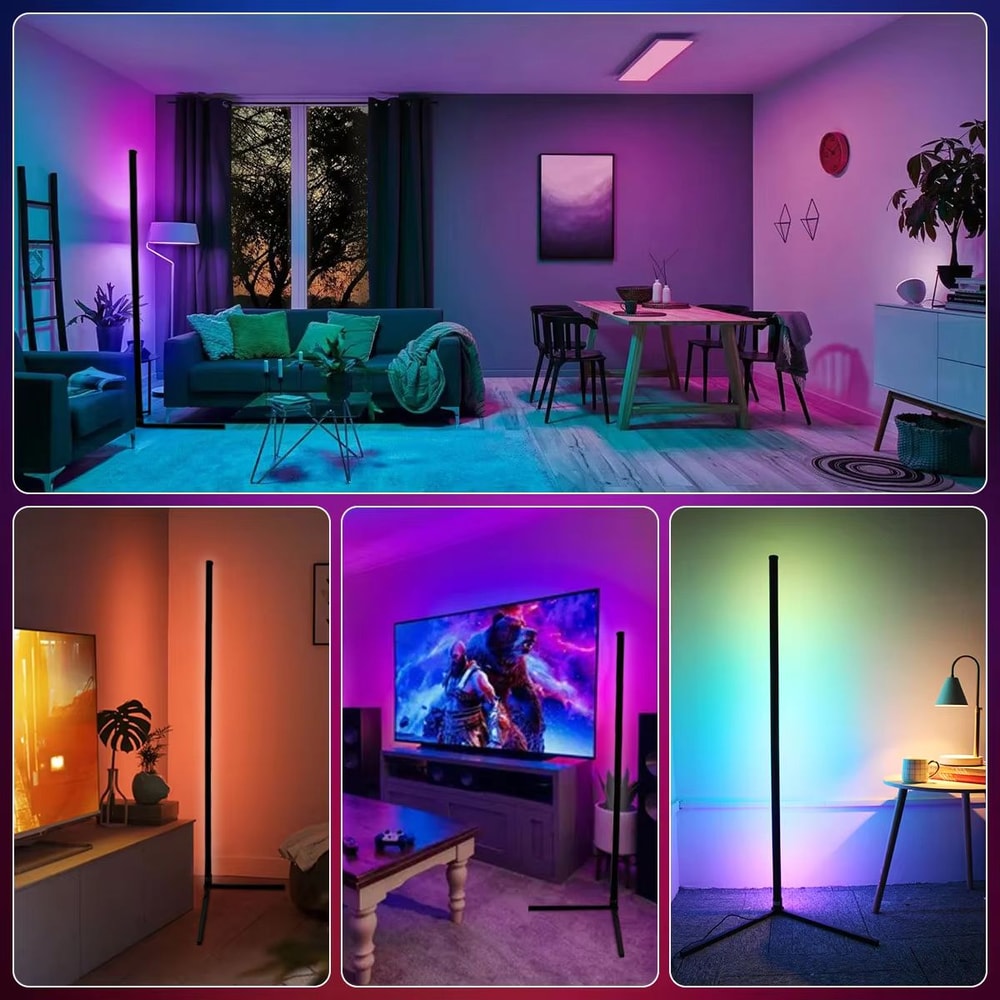 Smart Corner RGB Floor Lamp With Tuya And Alexa 160cm Dimmable Mood Lighting 5