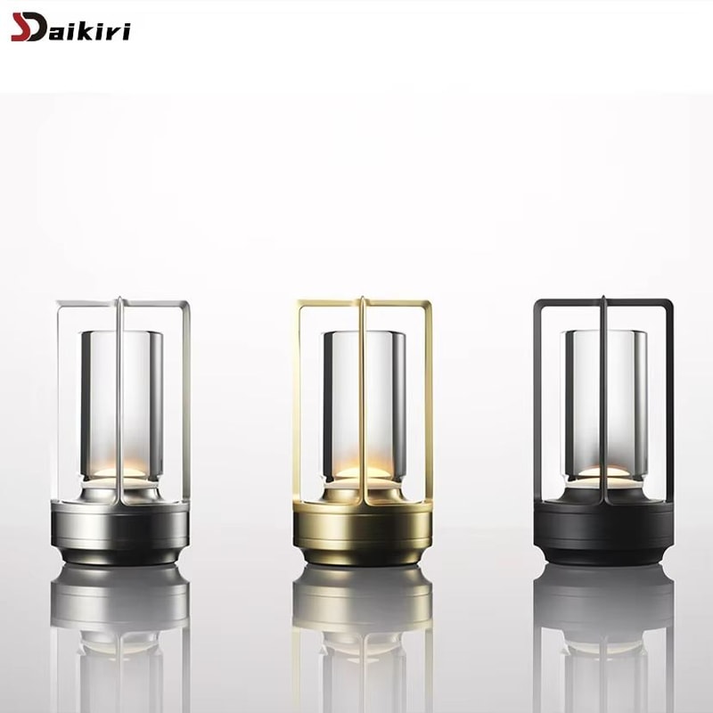 Elegant Rechargeable Touch Table Lamp Aluminum Alloy Body With Crystal Diffuser Portable Ambient D