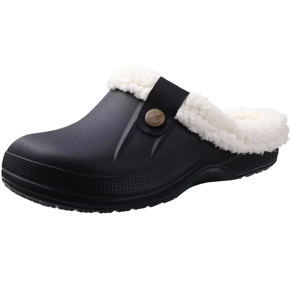 Cozy Waterproof Fur Clog Slippers Plush Indoor Outdoor Winter Shoes 12