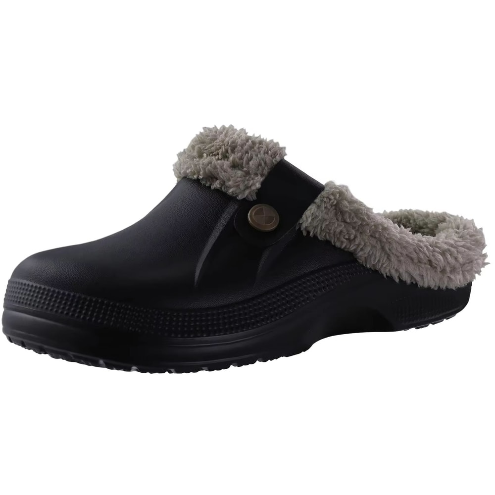 Cozy Waterproof Fur Clog Slippers Plush Indoor Outdoor Winter Shoes 7