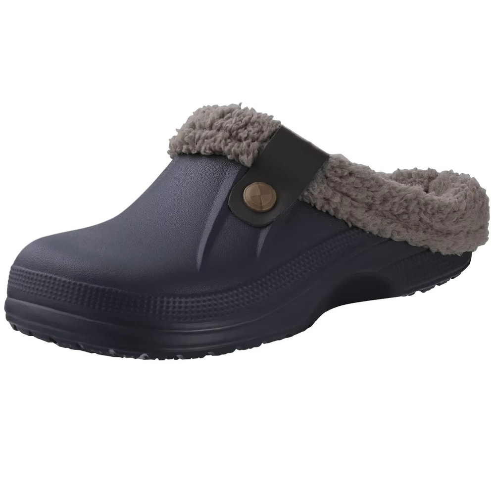 Cozy Waterproof Fur Clog Slippers Plush Indoor Outdoor Winter Shoes 8