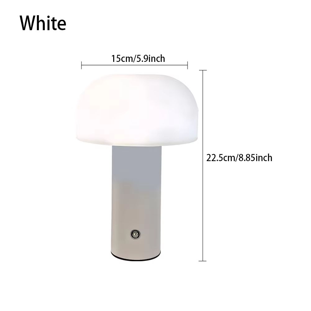 Mushroom Glow LED Rechargeable Table Lamp Portable 3Color Dimmable Night Light 7