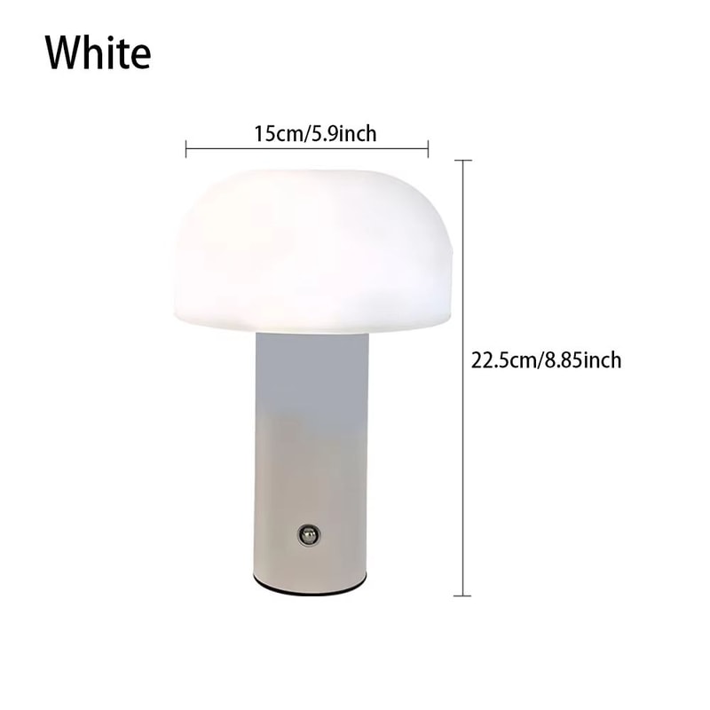 Mushroom Glow LED Rechargeable Table Lamp Portable 3Color Dimmable Night Light 7