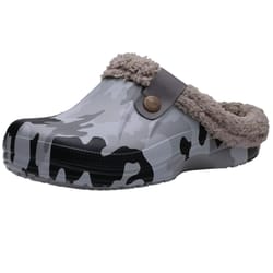 shevalues waterproof fuzzy men's clogs warm fur lined slippers indoor outdoor anti slip house shoes