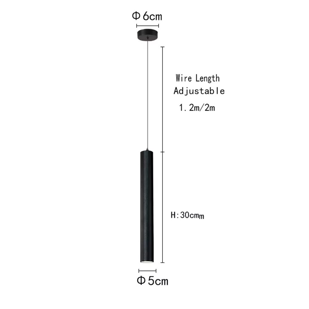 Modern Nordic LED Double Head Pendant Light Cylinder Pipe Line Chandelier 9