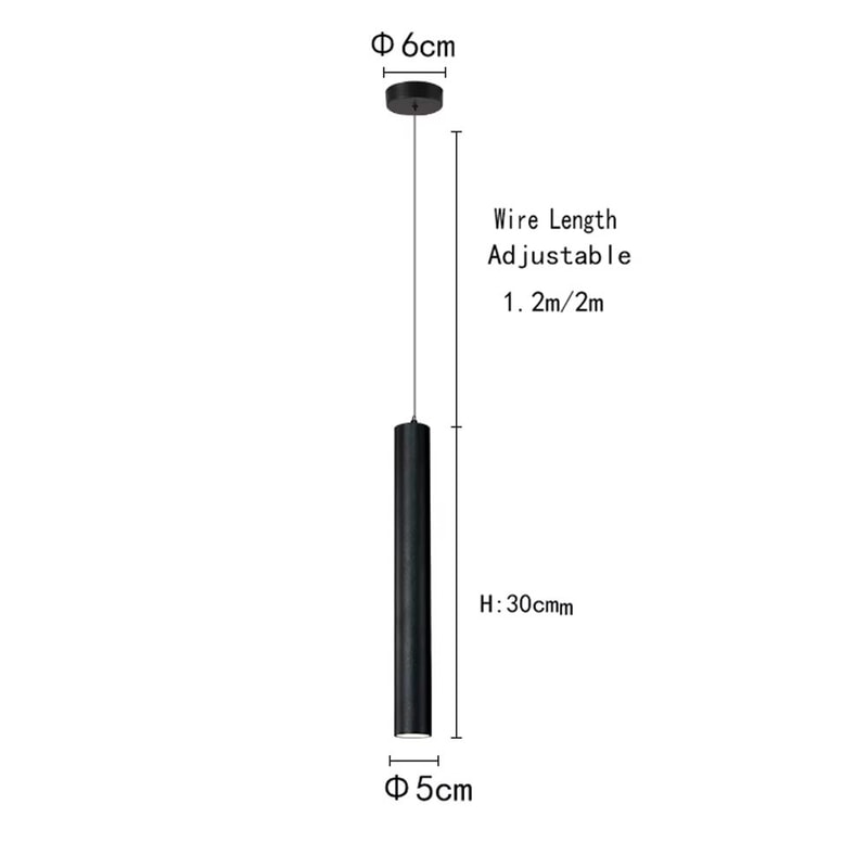 Modern Nordic LED Double Head Pendant Light Cylinder Pipe Line Chandelier 9