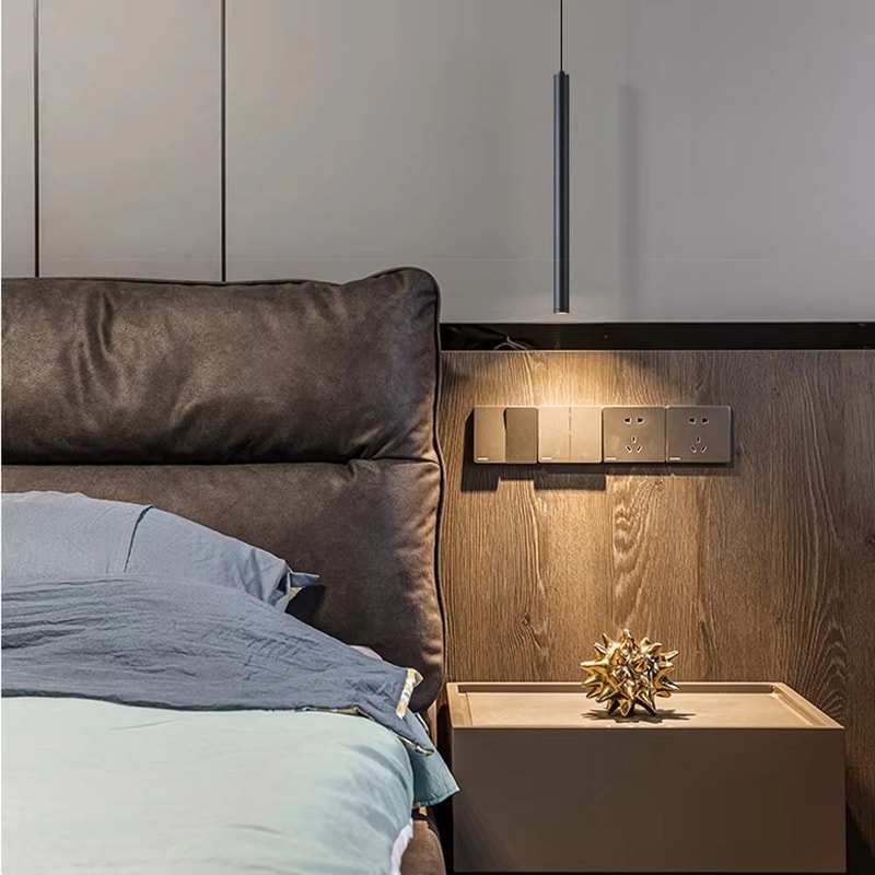 Modern Nordic LED Double Head Pendant Light Cylinder Pipe Line Chandelier 5