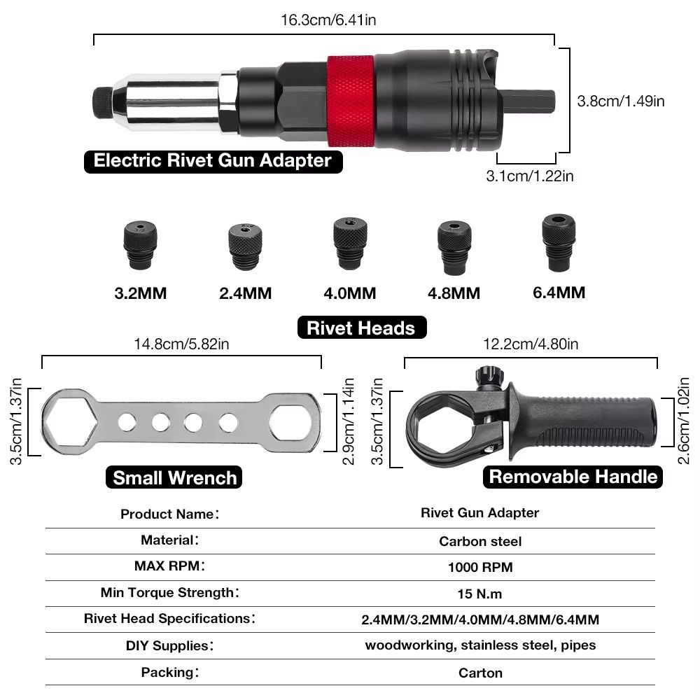 PowerDrill Rivet Nut Converter Electric Rivet Nut Adapter For Cordless Drill 3
