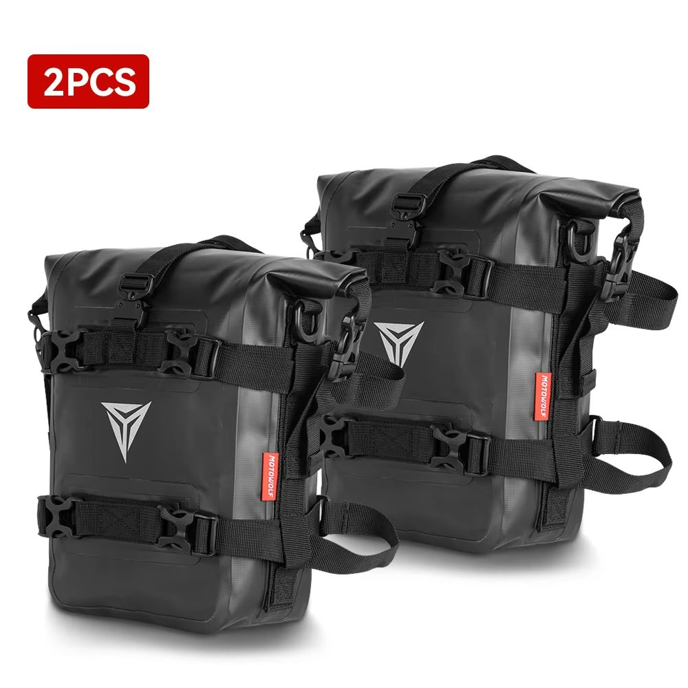 AdventureGuard 8L Waterproof Motorcycle Side Bag Crash Bar Saddle Tool Pack 13