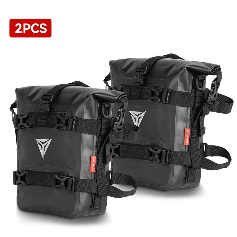AdventureGuard 8L Waterproof Motorcycle Side Bag Crash Bar Saddle Tool Pack 13