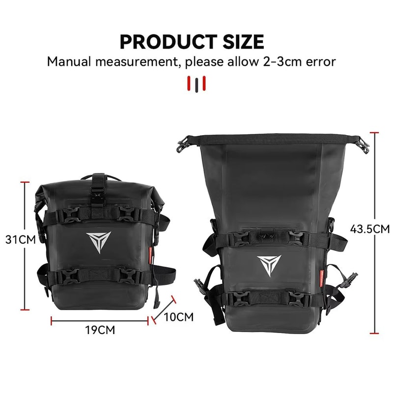 AdventureGuard 8L Waterproof Motorcycle Side Bag Crash Bar Saddle Tool Pack 1