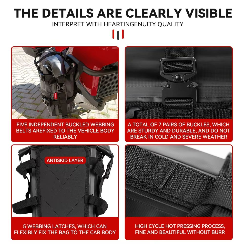 AdventureGuard 8L Waterproof Motorcycle Side Bag Crash Bar Saddle Tool Pack 3