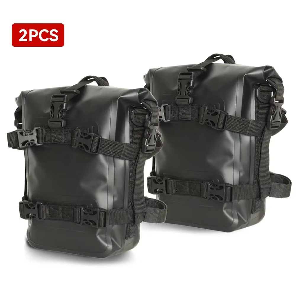 AdventureGuard 8L Waterproof Motorcycle Side Bag Crash Bar Saddle Tool Pack 8