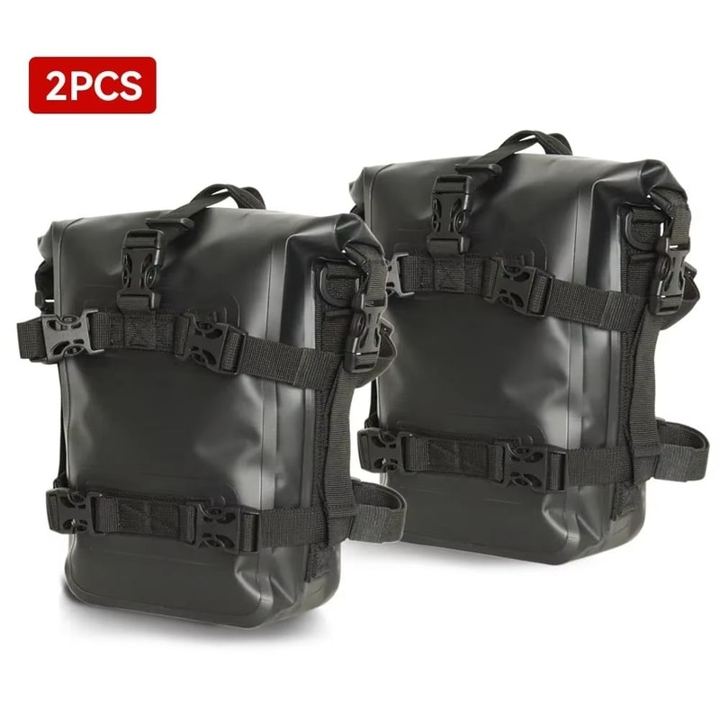AdventureGuard 8L Waterproof Motorcycle Side Bag Crash Bar Saddle Tool Pack 8