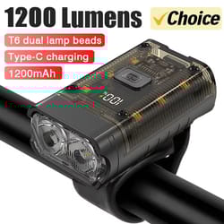 ultrabright t6 led rechargeable bike headlight – compact bright mtb front light for night riding