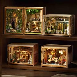 cozydream diy miniature dollhouse kit with furniture & lights – 3d wooden puzzle home