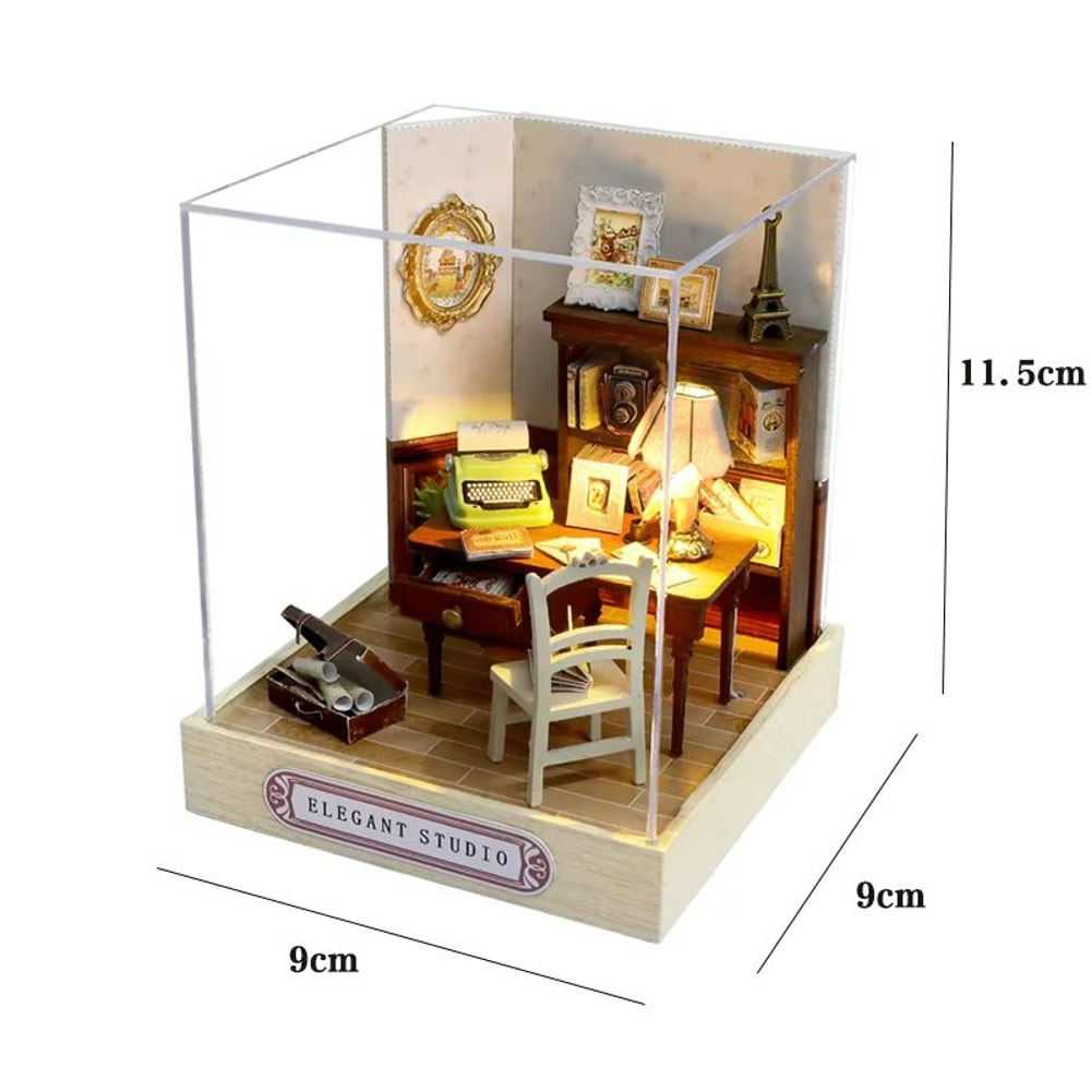 CozyDream DIY Miniature Dollhouse Kit With Furniture Lights 3D Wooden Puzzle Home 15