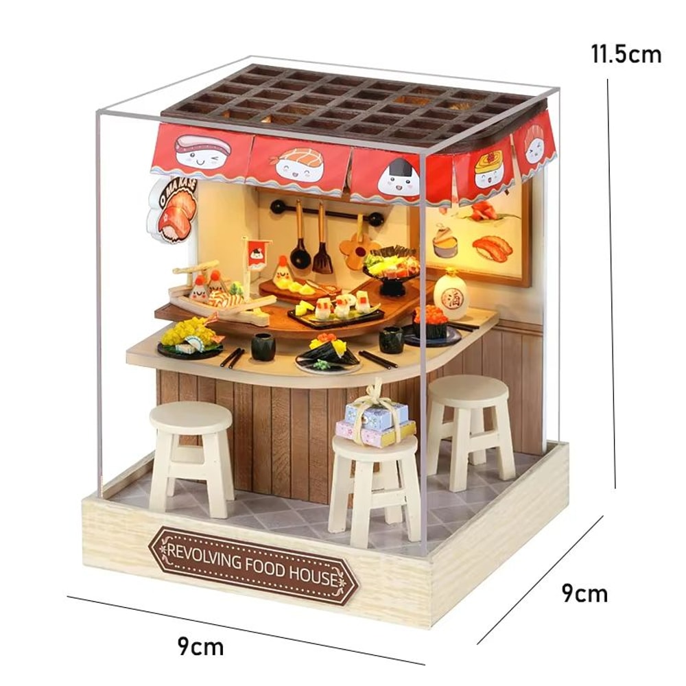 CozyDream DIY Miniature Dollhouse Kit With Furniture Lights 3D Wooden Puzzle Home 22
