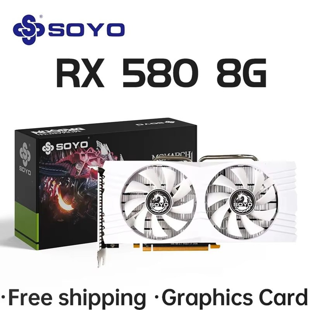 SOYO Radeon RX 580 8GB GDDR5 Mid Range Gaming GPU 6