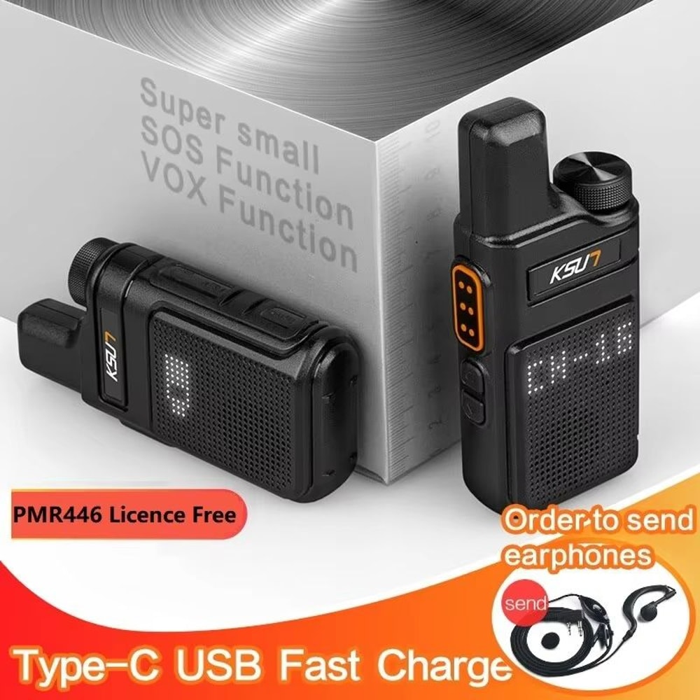 Compact LongRange Walkie Talkies KSUT PMR446 Portable TwoWay Radios For Outdoor Emergency Use 0