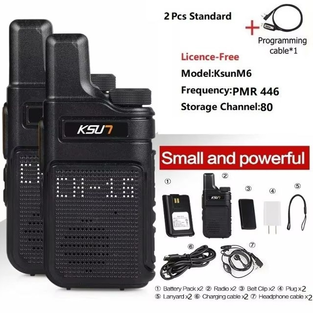 Compact LongRange Walkie Talkies KSUT PMR446 Portable TwoWay Radios For Outdoor Emergency Use 9