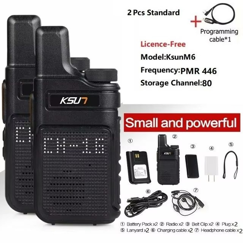 Compact LongRange Walkie Talkies KSUT PMR446 Portable TwoWay Radios For Outdoor Emergency Use 9
