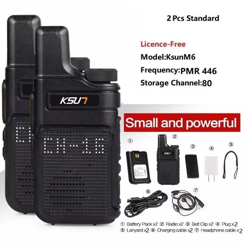 Compact LongRange Walkie Talkies KSUT PMR446 Portable TwoWay Radios For Outdoor Emergency Use 8