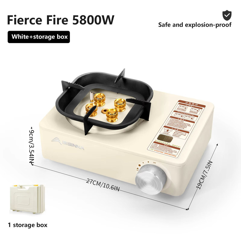 BISINNA 5800W HighFirepower Outdoor Cassette Burner Stove 7