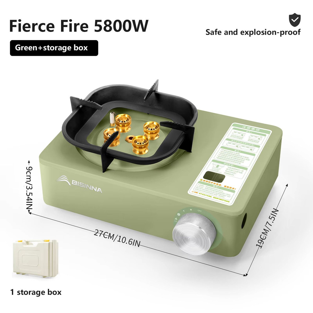 BISINNA 5800W HighFirepower Outdoor Cassette Burner Stove 8