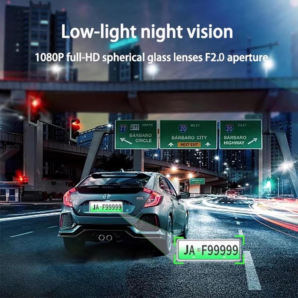 1080P DualTriple Lens Car Dash Cam With Night Vision Optional Rear Camera 2