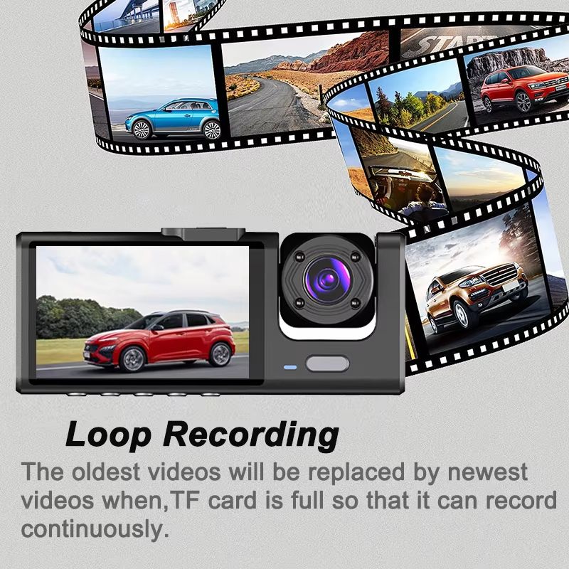 1080P DualTriple Lens Car Dash Cam With Night Vision Optional Rear Camera 4