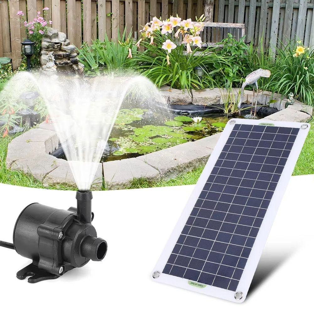 50W 800LH DC 12V Low Noise Brushless Solar Water Pump Kit For Outdoor Fountain Pond Pool Bird Bath 1