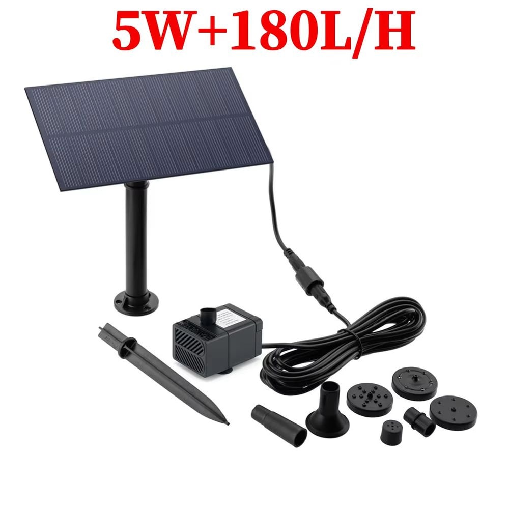 50W 800LH DC 12V Low Noise Brushless Solar Water Pump Kit For Outdoor Fountain Pond Pool Bird Bath 6