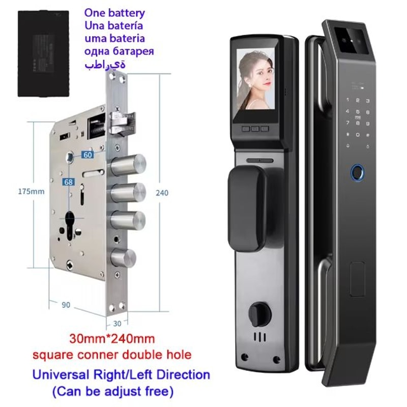 3D Face Recognition Unlock Digital Door Lock With Camera FIngerprint Password Unlock Keyless Electr 10