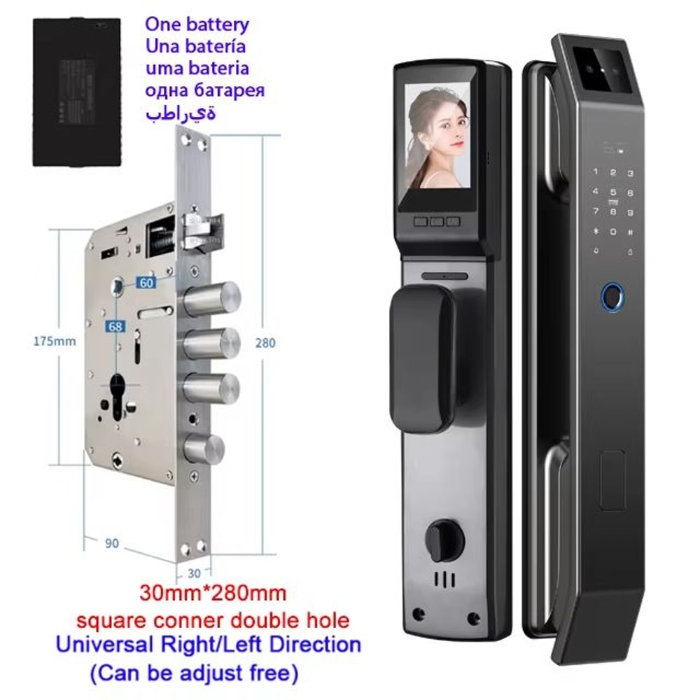3D Face Recognition Unlock Digital Door Lock With Camera FIngerprint Password Unlock Keyless Electr 11
