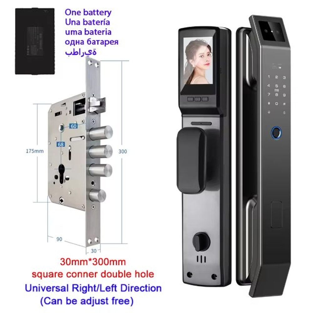 3D Face Recognition Unlock Digital Door Lock With Camera FIngerprint Password Unlock Keyless Electr 12