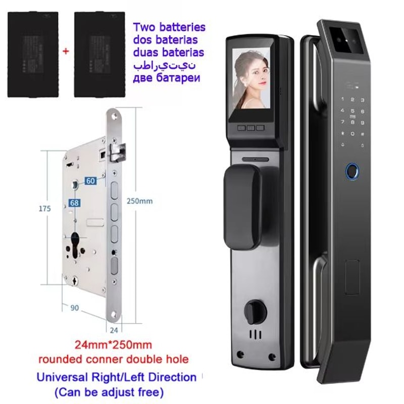 3D Face Recognition Unlock Digital Door Lock With Camera FIngerprint Password Unlock Keyless Electr 15